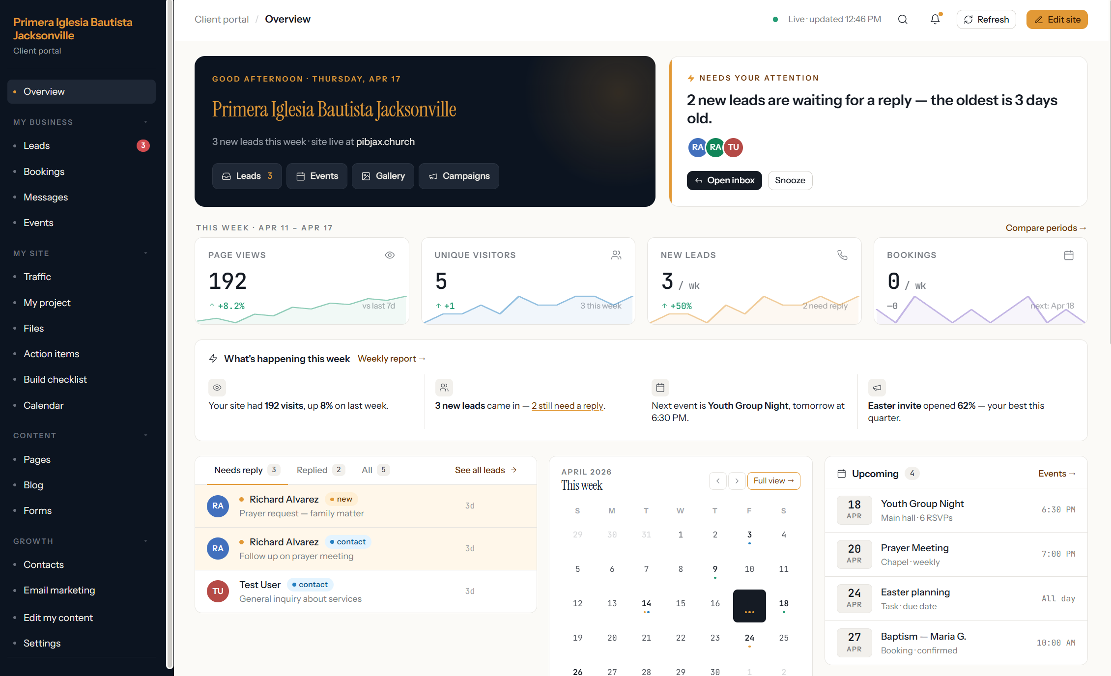 Bishop Arts Platform v2 Dashboard
